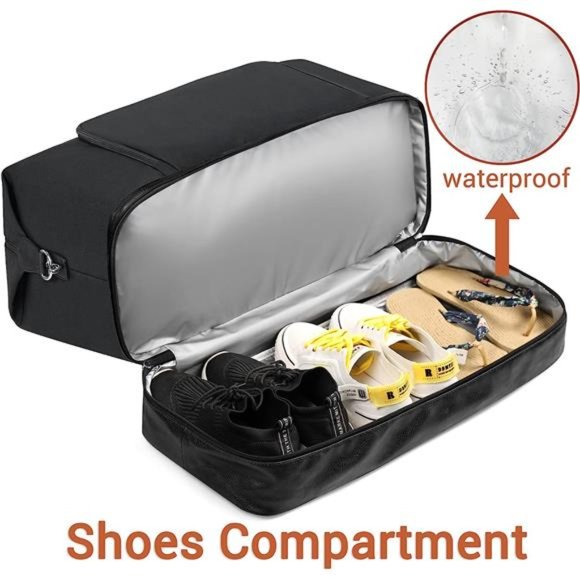 Travel Weekender Bag for Women Overnight Bag w Shoe Compartment Oversized Travel - Picture 4 of 6